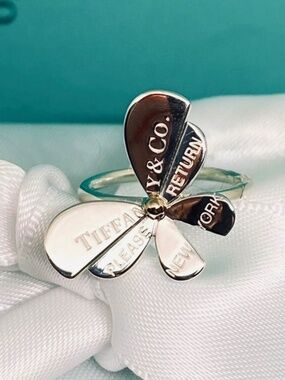 Tiffany & Co. Love Bug Butterfly Ring In 18k rose & sterling size 5 NWT